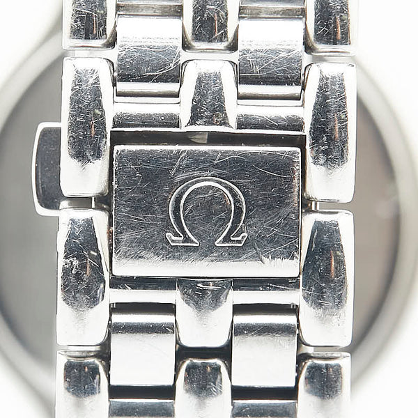 オメガ デビル  腕時計 196.0316 クオーツ パープル文字盤 ステンレススチール K18YG イエローゴールド レディース OMEGA 【中古】