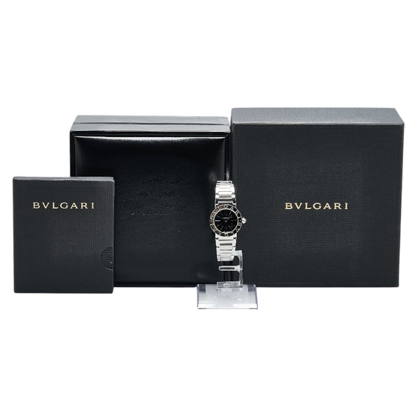 ブルガリ ブルガリブルガリ 腕時計 BBL26S クオーツ ブラック文字盤 ステンレススチール レディース BVLGARI 【中古】