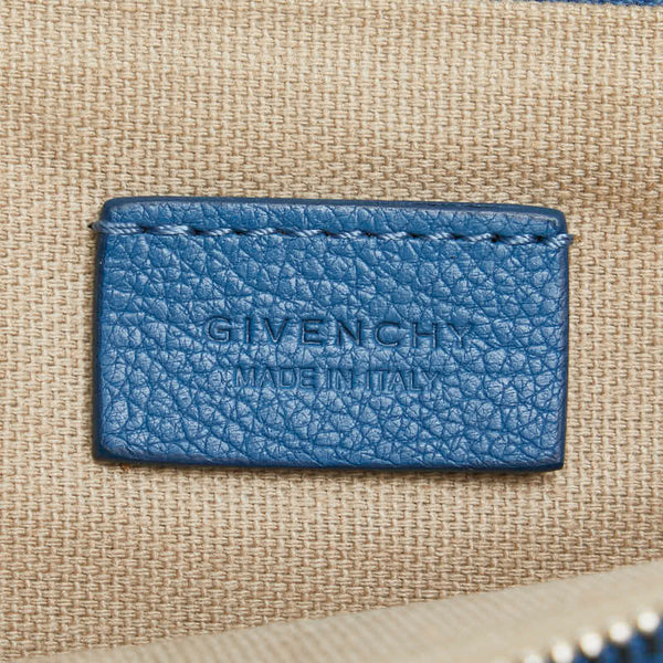 ジバンシー ロゴ クラッチバッグ ブルー レザー レディース Givenchy 【中古】