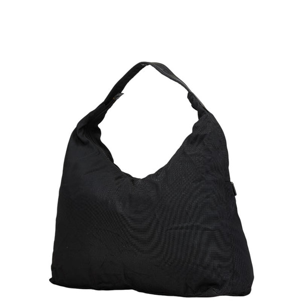 グッチ ロゴ ショルダーバッグ 019 0303 ブラック ナイロン レザー レディース GUCCI 【中古】