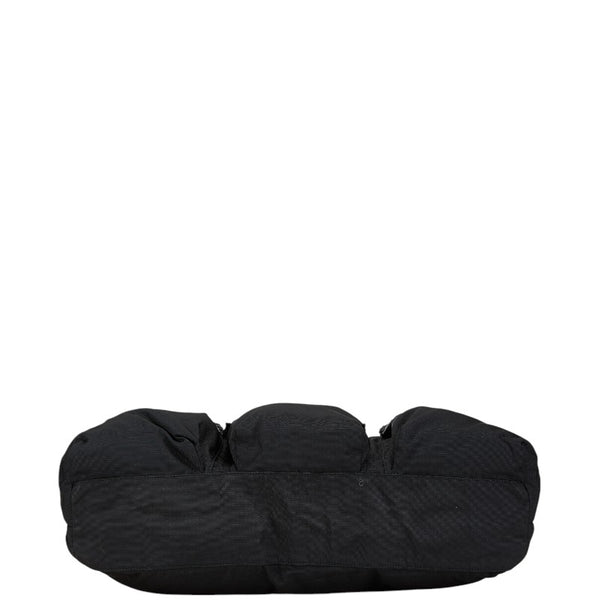 グッチ ロゴ ショルダーバッグ 019 0303 ブラック ナイロン レザー レディース GUCCI 【中古】