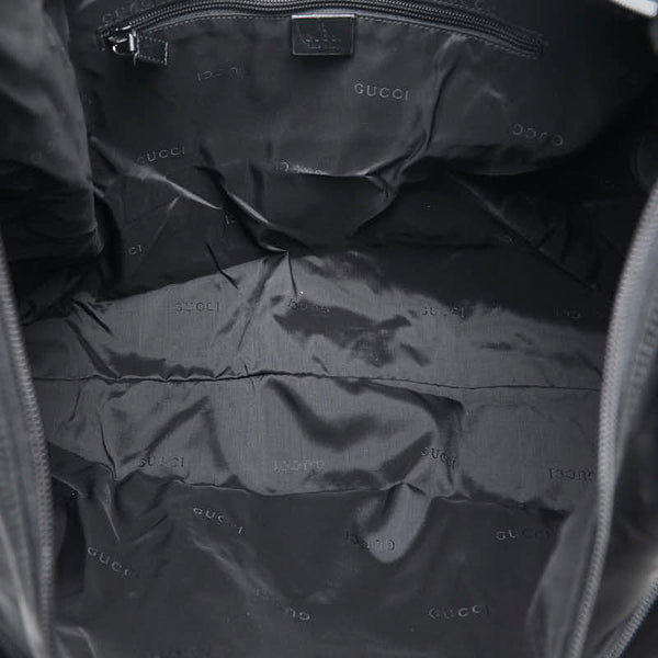 グッチ ロゴ ショルダーバッグ 019 0303 ブラック ナイロン レザー レディース GUCCI 【中古】