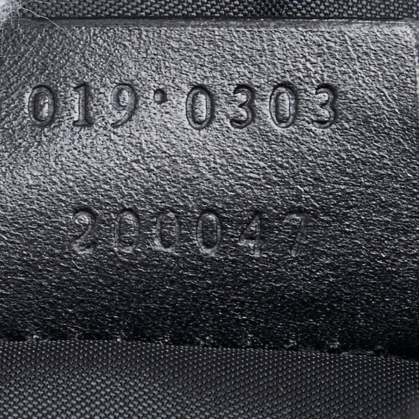 グッチ ロゴ ショルダーバッグ 019 0303 ブラック ナイロン レザー レディース GUCCI 【中古】