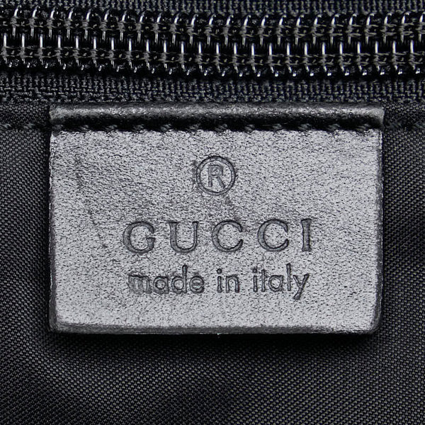 グッチ ロゴ ショルダーバッグ 019 0303 ブラック ナイロン レザー レディース GUCCI 【中古】