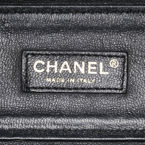 シャネル ココマーク パンチング チェーン ハンドバッグ ブラック キャビアスキン プラスチック レディース CHANEL 【中古】