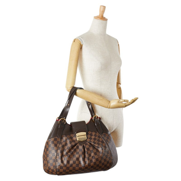 ルイ ヴィトン ダミエ システィナ GM ハンドバッグ N41540 ブラウン PVC レザー レディース LOUIS VUITTON 【中古】