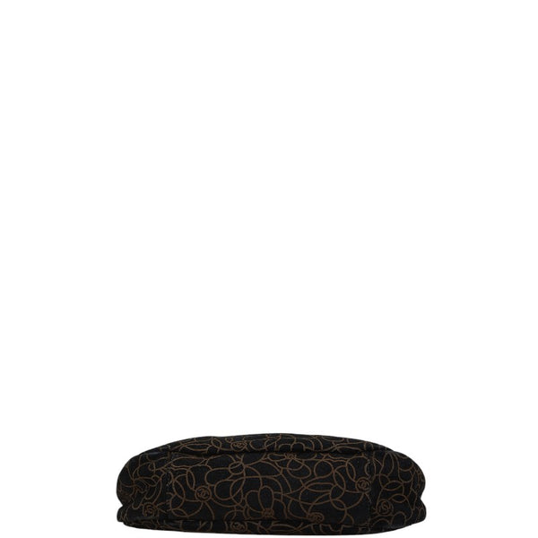 シャネル ココマーク カメリア フラワー ショルダーバッグ ブラック スウェット レディース CHANEL 【中古】
