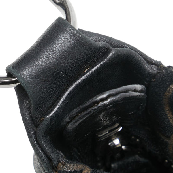 シャネル ココマーク カメリア フラワー ショルダーバッグ ブラック スウェット レディース CHANEL 【中古】