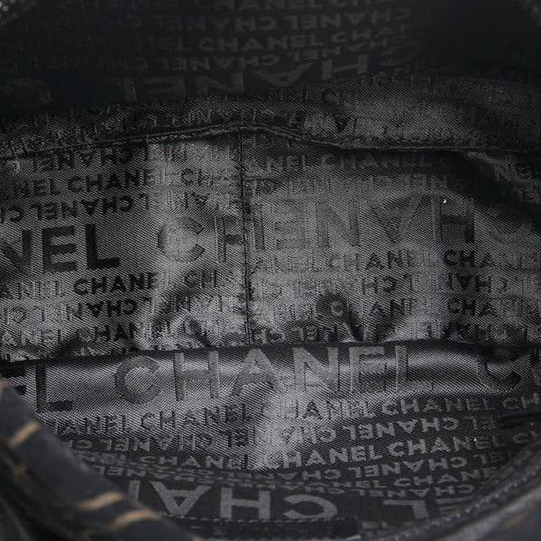 シャネル ココマーク カメリア フラワー ショルダーバッグ ブラック スウェット レディース CHANEL 【中古】