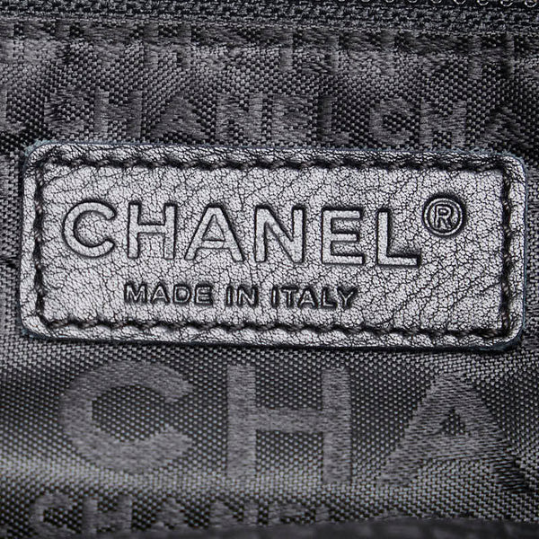 シャネル ココマーク カメリア フラワー ショルダーバッグ ブラック スウェット レディース CHANEL 【中古】