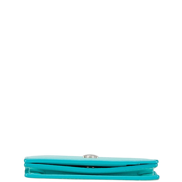 ティファニー カードケース 名刺入れ ライトブルー レザー レディース TIFFANY&Co. 【中古】