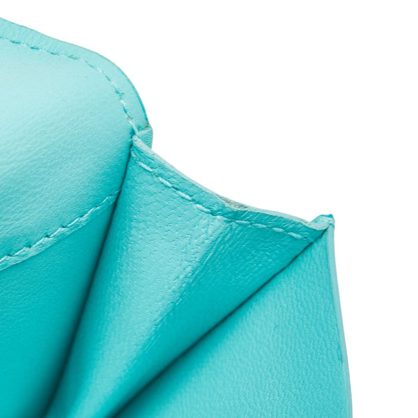 ティファニー カードケース 名刺入れ ライトブルー レザー レディース TIFFANY&Co. 【中古】