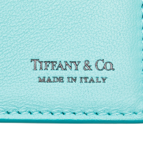 ティファニー カードケース 名刺入れ ライトブルー レザー レディース TIFFANY&Co. 【中古】