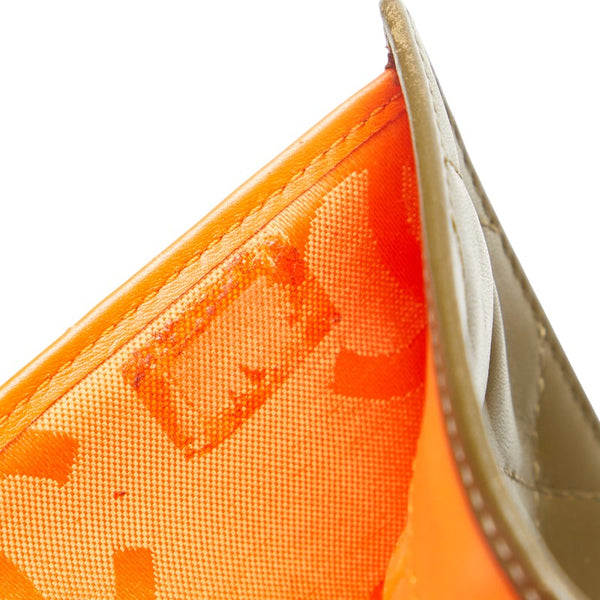 シャネル カンボンライン ココマーク パイソン型押し 二つ折り財布 カーキ ベージュ ラムスキン レディース CHANEL 【中古】