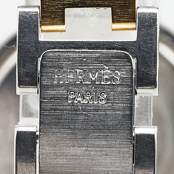 エルメス クリッパー 腕時計 CL4.220 クオーツ ベージュ文字盤 ステンレススチール メッキ レディース HERMES 【中古】