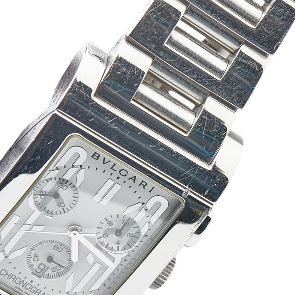 ブルガリ レッタンゴロ 腕時計 RTC49S クオーツ ホワイト文字盤 ステンレススチール メンズ BVLGARI 【中古】