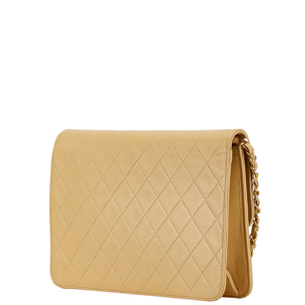 シャネル マトラッセ ココマーク チェーン ショルダーバッグ ベージュ レザー レディース CHANEL 【中古】