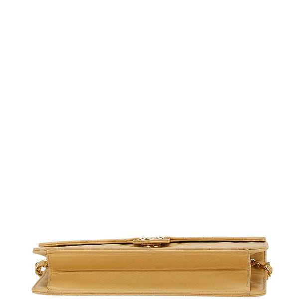 シャネル マトラッセ ココマーク チェーン ショルダーバッグ ベージュ レザー レディース CHANEL 【中古】