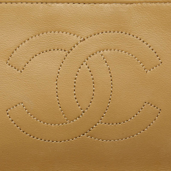 シャネル マトラッセ ココマーク チェーン ショルダーバッグ ベージュ レザー レディース CHANEL 【中古】
