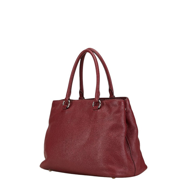 プラダ 三角ロゴプレート ハンドバッグ ショルダーバッグ 2WAY レッド ボルト レザー レディース PRADA 【中古】