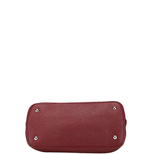 プラダ 三角ロゴプレート ハンドバッグ ショルダーバッグ 2WAY レッド ボルト レザー レディース PRADA 【中古】