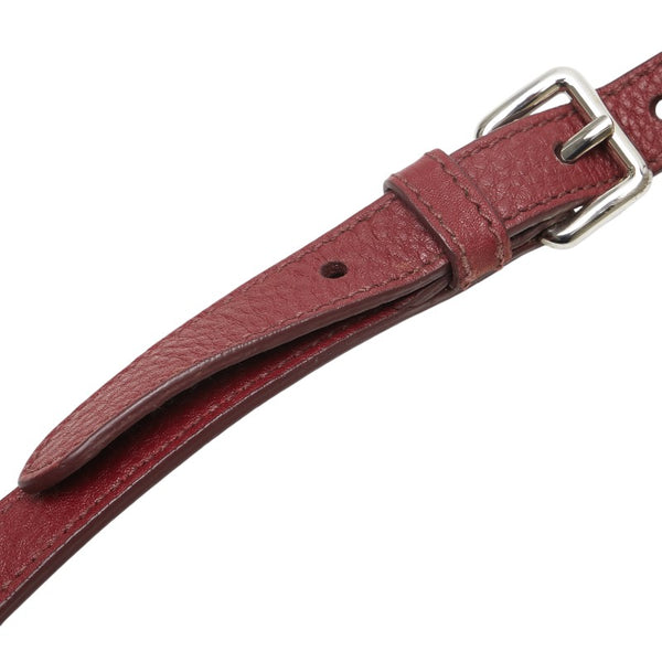 プラダ 三角ロゴプレート ハンドバッグ ショルダーバッグ 2WAY レッド ボルト レザー レディース PRADA 【中古】