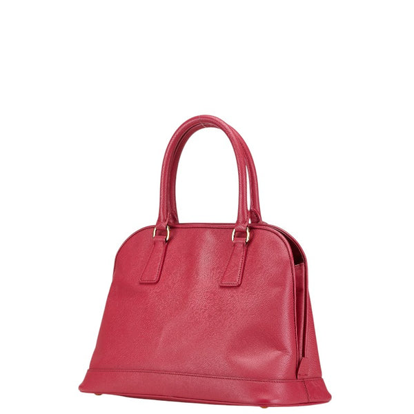 プラダ 三角ロゴプレート ハンドバッグ ショルダーバッグ 2WAY ピンク レザー レディース PRADA 【中古】