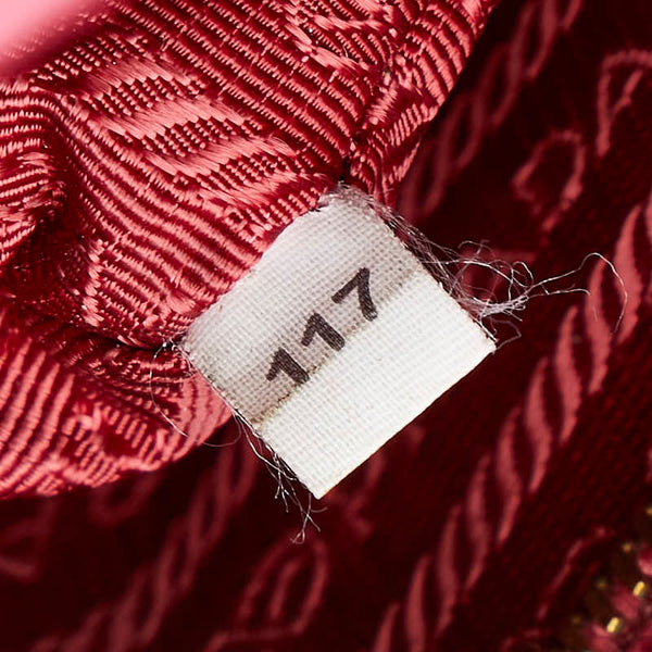 プラダ 三角ロゴプレート ハンドバッグ ショルダーバッグ 2WAY ピンク レザー レディース PRADA 【中古】
