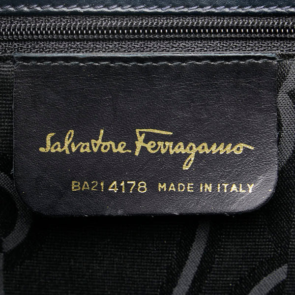 サルヴァトーレフェラガモ ヴァラリボン ハンドバッグ ショルダーバッグ 2WAY ブラック レザー レディース Salvatore Ferragamo 【中古】
