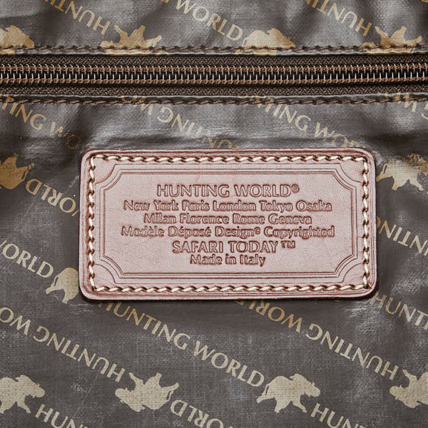 ハンティングワールド ボストンバッグ トラベルバッグ カーキ ブラウン キャンバス レザー レディース HUNTING WORLD 【中古】