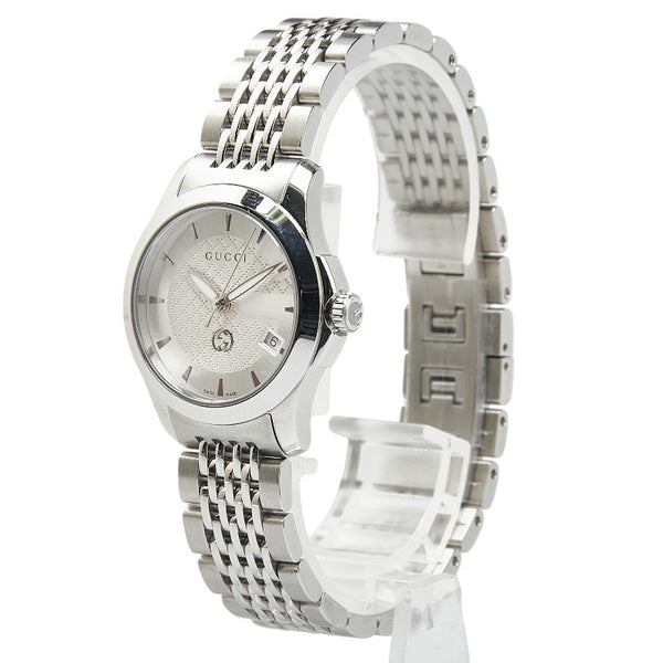グッチ Gタイムレス 腕時計 YA1265028 クオーツ シルバー文字盤 ステンレススチール レディース GUCCI 【中古】