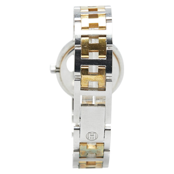 エルメス クリッパー 腕時計 CL3.240 クオーツ ベージュ文字盤 ステンレススチール メッキ レディース HERMES 【中古】