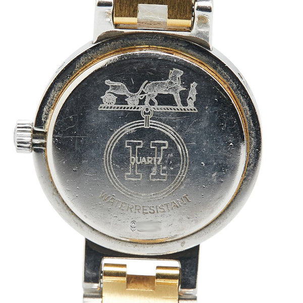 エルメス クリッパー 腕時計 CL3.240 クオーツ ベージュ文字盤 ステンレススチール メッキ レディース HERMES 【中古】