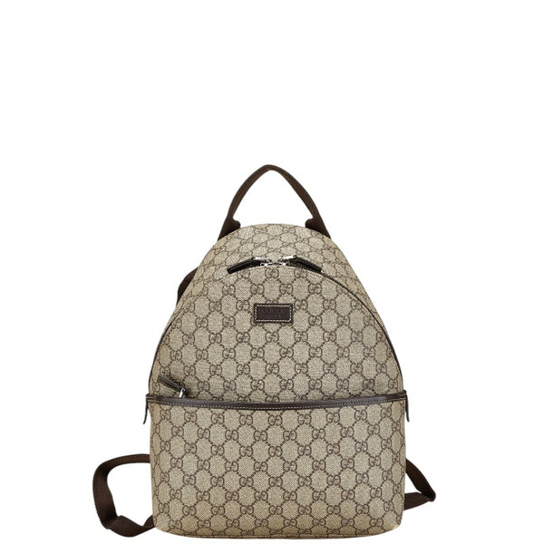 グッチ GGスプリーム リュック バックパック 271327 ベージュ ブラウン PVC レザー レディース GUCCI 【中古】