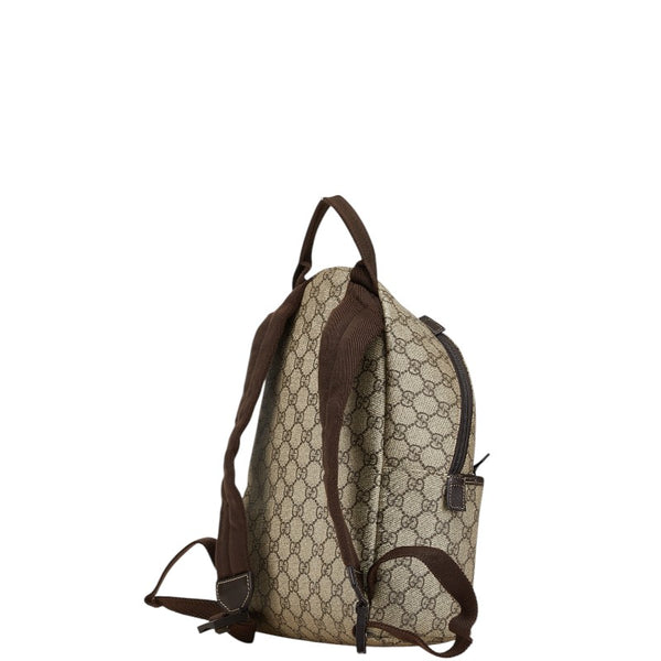 グッチ GGスプリーム リュック バックパック 271327 ベージュ ブラウン PVC レザー レディース GUCCI 【中古】