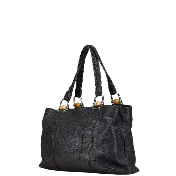 グッチ バンブー トートバッグ ショルダーバッグ 232947 ブラック レザー レディース GUCCI 【中古】