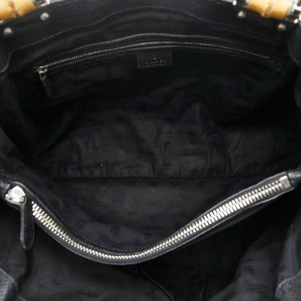 グッチ バンブー トートバッグ ショルダーバッグ 232947 ブラック レザー レディース GUCCI 【中古】