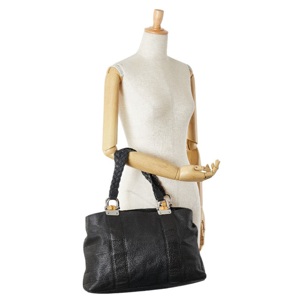 グッチ バンブー トートバッグ ショルダーバッグ 232947 ブラック レザー レディース GUCCI 【中古】