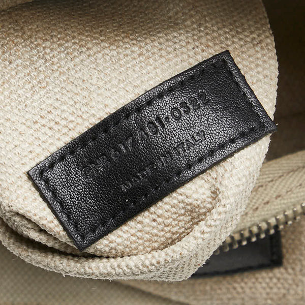 サンローラン リヴ ゴーシュ トートバッグ ベージュ ブラック キャンバス レザー レディース SAINT LAURENT 【中古】