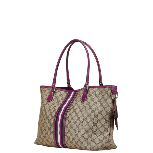 グッチ GGスプリーム トートバッグ 203693 ベージュ マルチカラー PVC レザー レディース GUCCI 【中古】