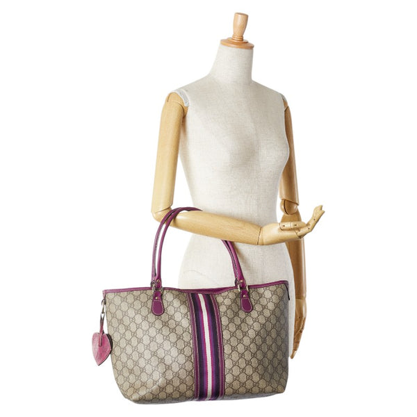グッチ GGスプリーム トートバッグ 203693 ベージュ マルチカラー PVC レザー レディース GUCCI 【中古】