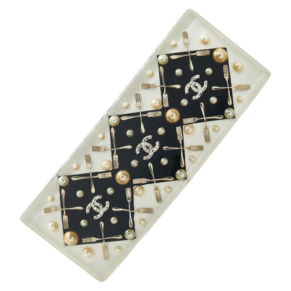 シャネル ココマーク バレッタ ヘアアクセサリー ホワイト マルチカラー プラスチック メッキ レディース CHANEL 【中古】