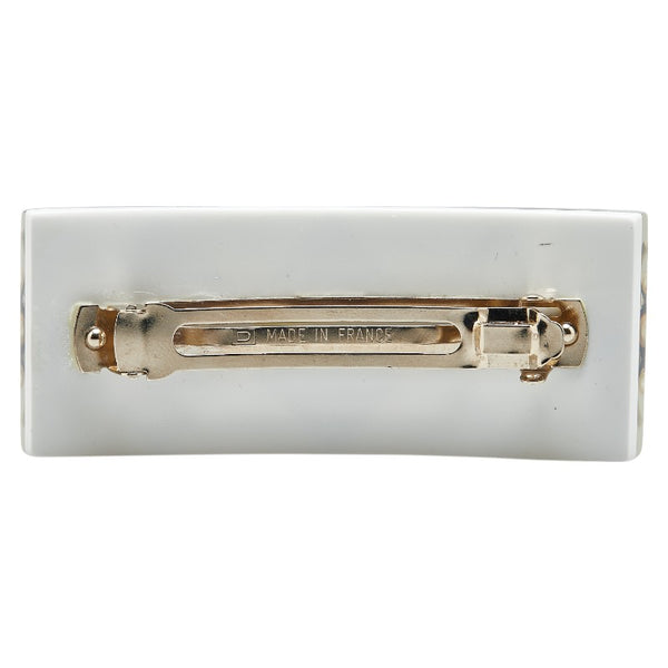 シャネル ココマーク バレッタ ヘアアクセサリー ホワイト マルチカラー プラスチック メッキ レディース CHANEL 【中古】