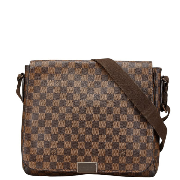 ルイ ヴィトン ダミエ ディストリクトMM ショルダーバッグ N41212 ブラウン PVC レザー レディース LOUIS VUITTON 【中古】