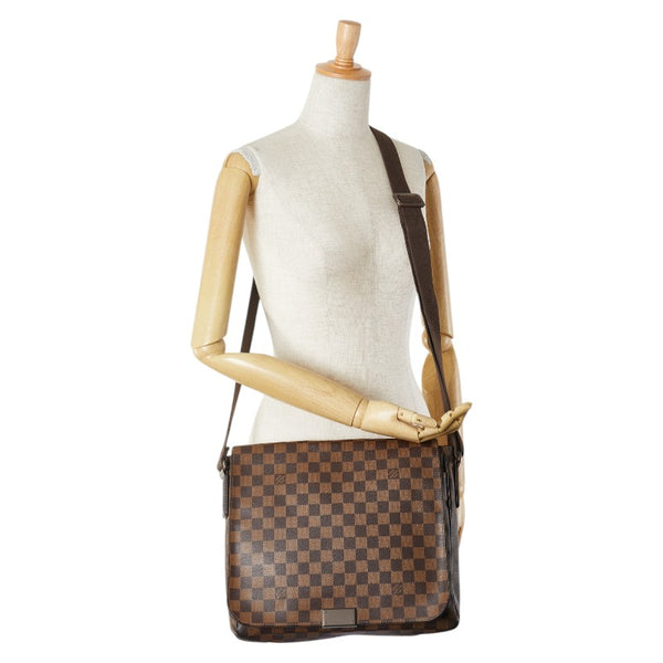 ルイ ヴィトン ダミエ ディストリクトMM ショルダーバッグ N41212 ブラウン PVC レザー レディース LOUIS VUITTON 【中古】