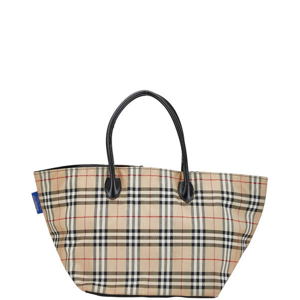 バーバリー ノバチェック ショルダーバッグ ベージュ ブラック キャンバス レザー レディース BURBERRY 【中古】