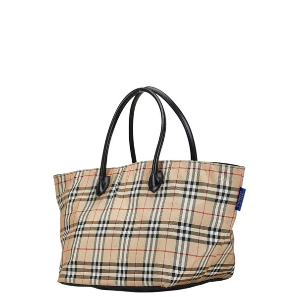 バーバリー ノバチェック ショルダーバッグ ベージュ ブラック キャンバス レザー レディース BURBERRY 【中古】