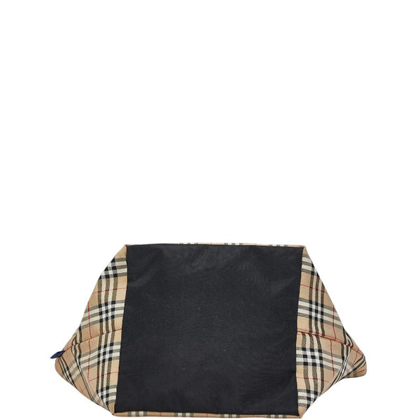 バーバリー ノバチェック ショルダーバッグ ベージュ ブラック キャンバス レザー レディース BURBERRY 【中古】