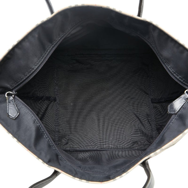 バーバリー ノバチェック ショルダーバッグ ベージュ ブラック キャンバス レザー レディース BURBERRY 【中古】
