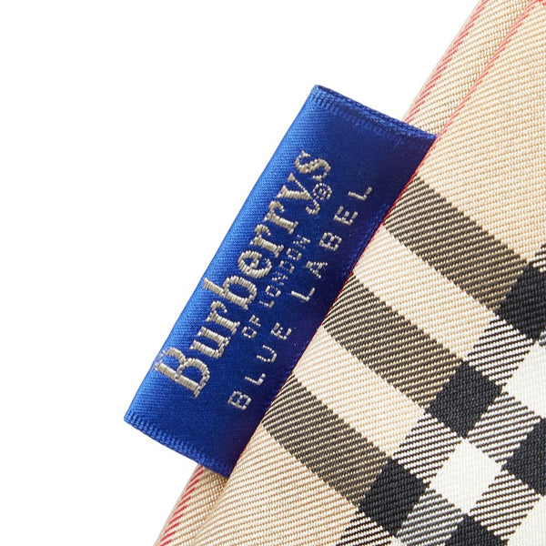 バーバリー ノバチェック ショルダーバッグ ベージュ ブラック キャンバス レザー レディース BURBERRY 【中古】